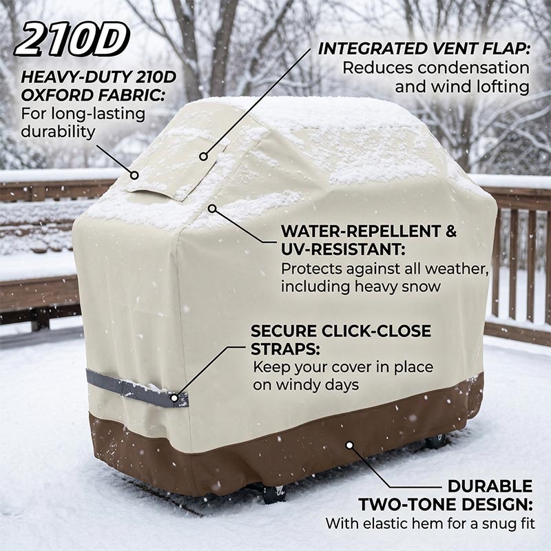 Outdoor Furniture Philippines - 210D BBQ Beige Grillabdeckung für Gasgrills