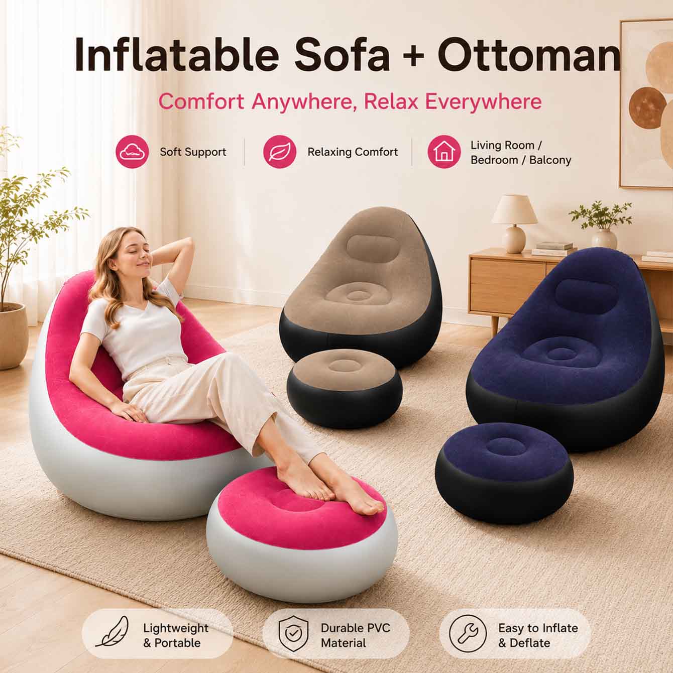 Outdoor Furniture Philippines - Aufblasbarer Sessel für Erwachsene, tragbare aufblasbare