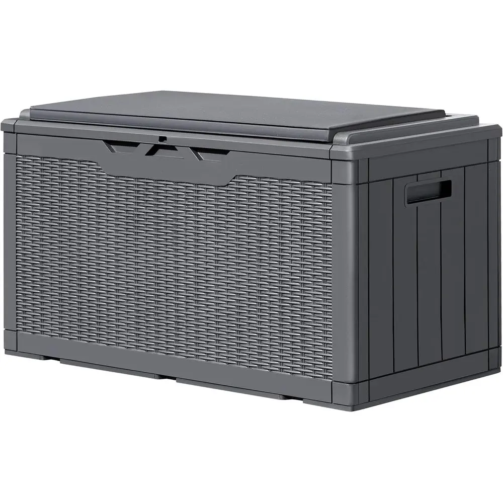 Outdoor Furniture With Storage For Cushions - 100-Gallonen abschließbare Aufbewahrungsbox mit Kissen, Outdoor-Terrassenmöbel,