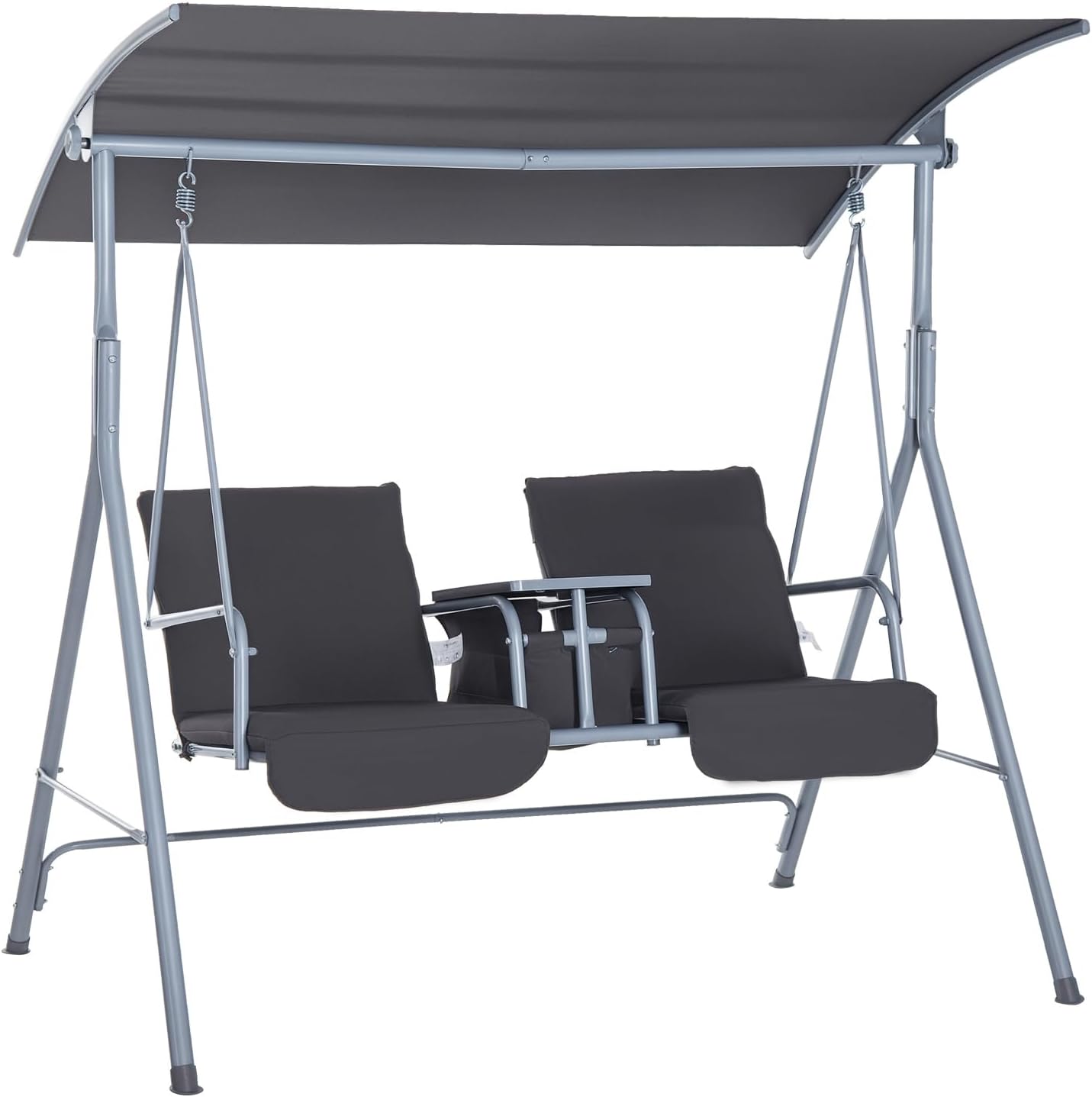 Outdoor Furniture With Storage For Cushions - Garten-Schaukelbank für 2 Personen mit Ständer,