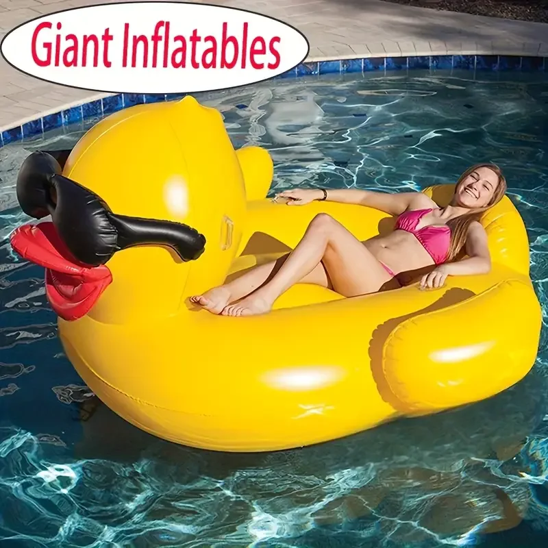 Outdoor Furniture Lounge - Verdickte Schwimmbad-Luftmatratze, riesige Enten-Luftliege, aufblasbarer Pool-Wasserliegestuhl,