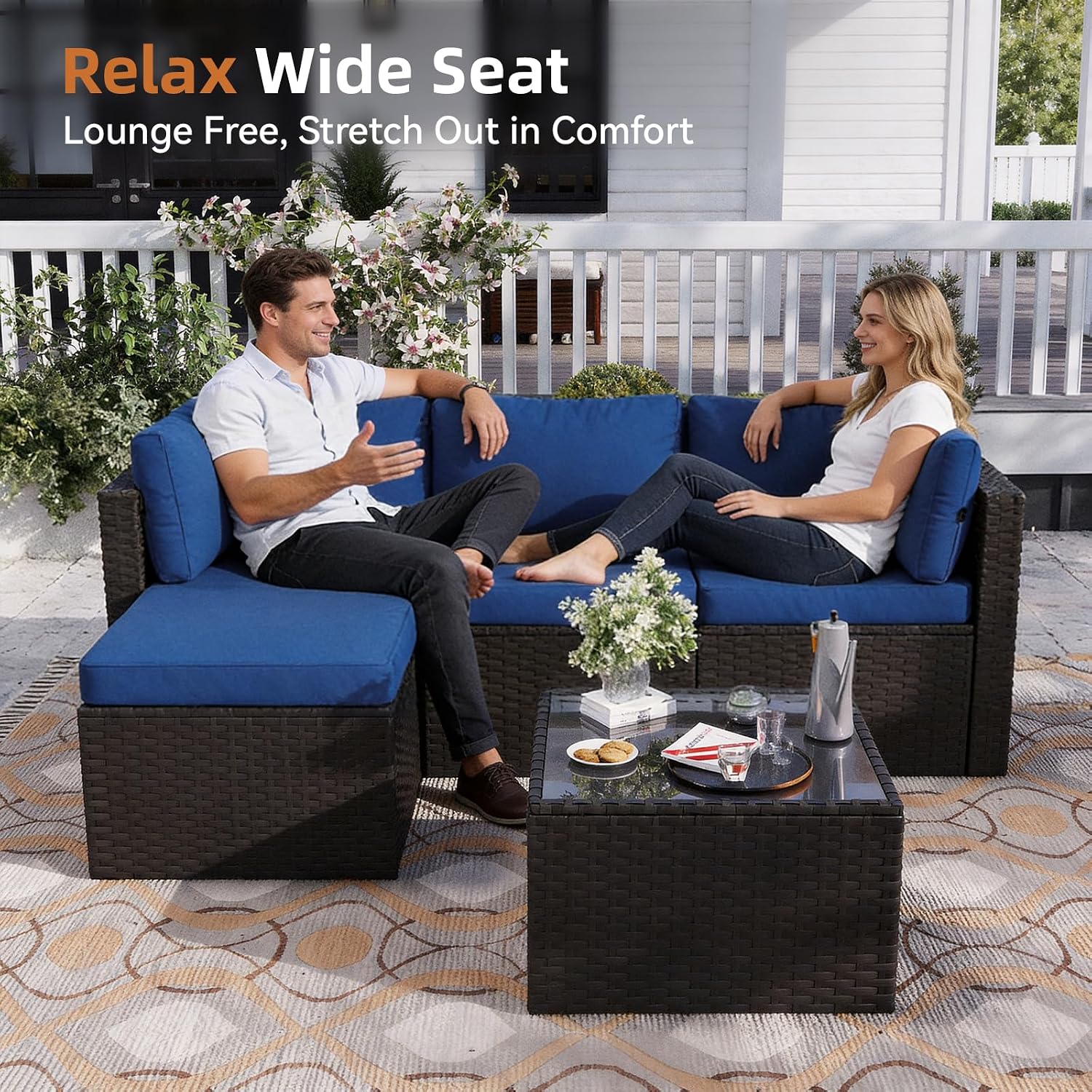 Terrassenmöbel-Set 5-teilig, O – Outdoor Furniture L Shape Bewertung und Preis