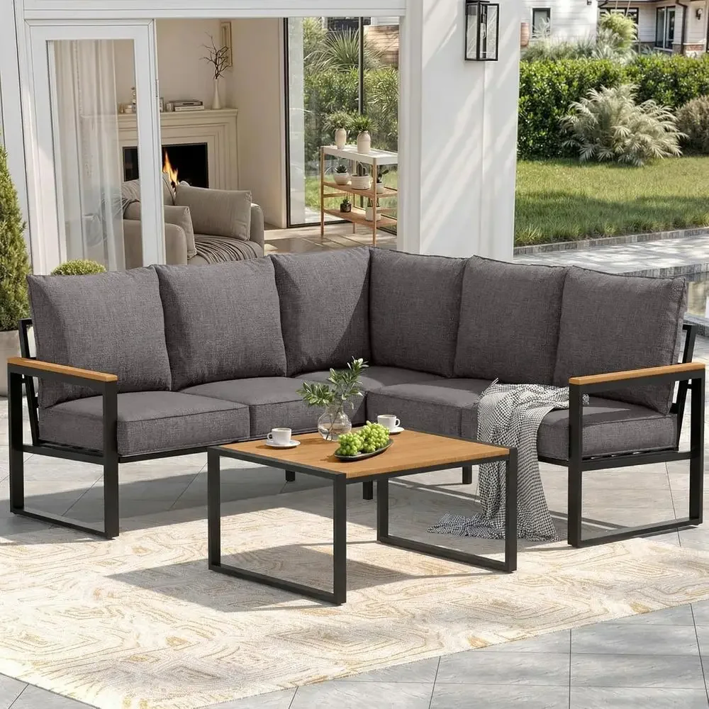 6-teiliges Outdoor-Sofa-Set mi – Outdoor Furniture L Shape Bewertung und Preis