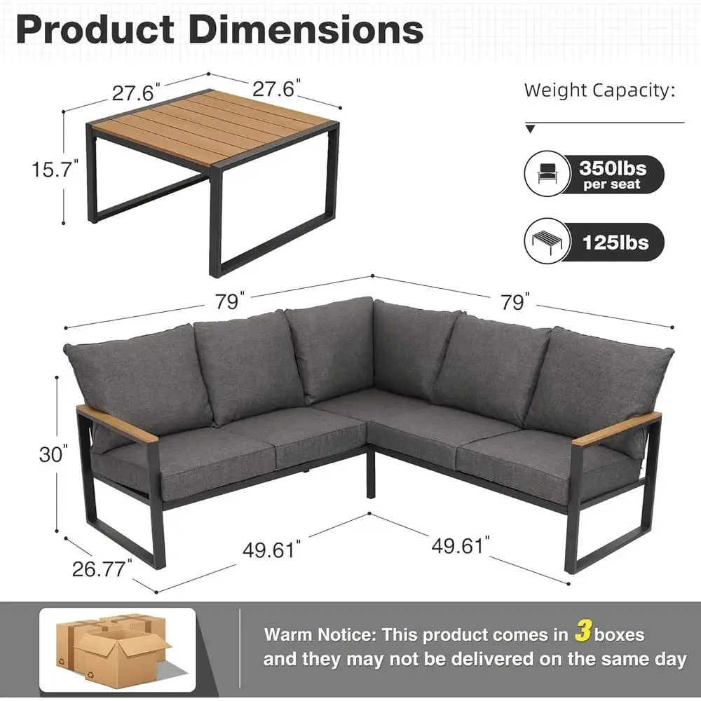 6-teiliges Outdoor-Sofa-Set mi – Outdoor Furniture L Shape Bewertung und Preis