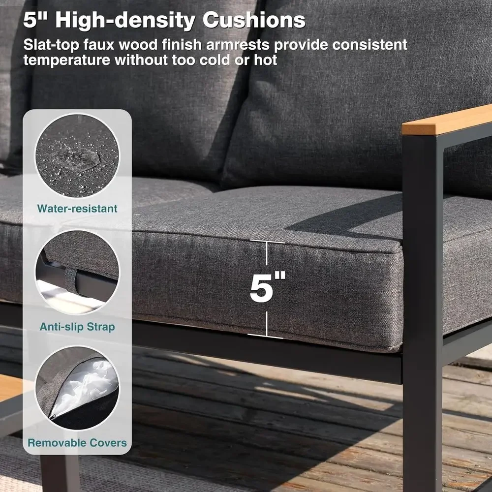 6-teiliges Outdoor-Sofa-Set mi – Outdoor Furniture L Shape Bewertung und Preis