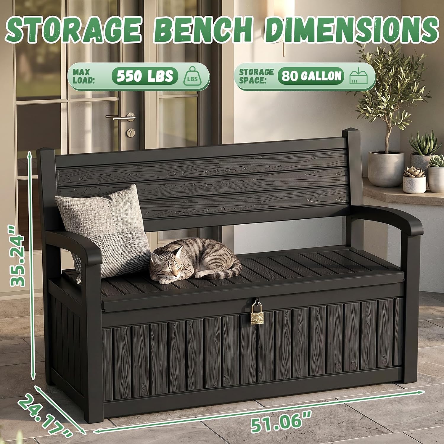 Große Outdoor-Aufbewahrungsban – Outdoor Furniture With Storage For Cushions Bewertung und Preis