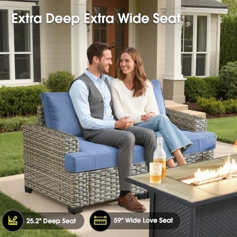 Outdoor-Sitzgruppe mit Feuerst – Outdoor Furniture L Shape Bewertung und Preis