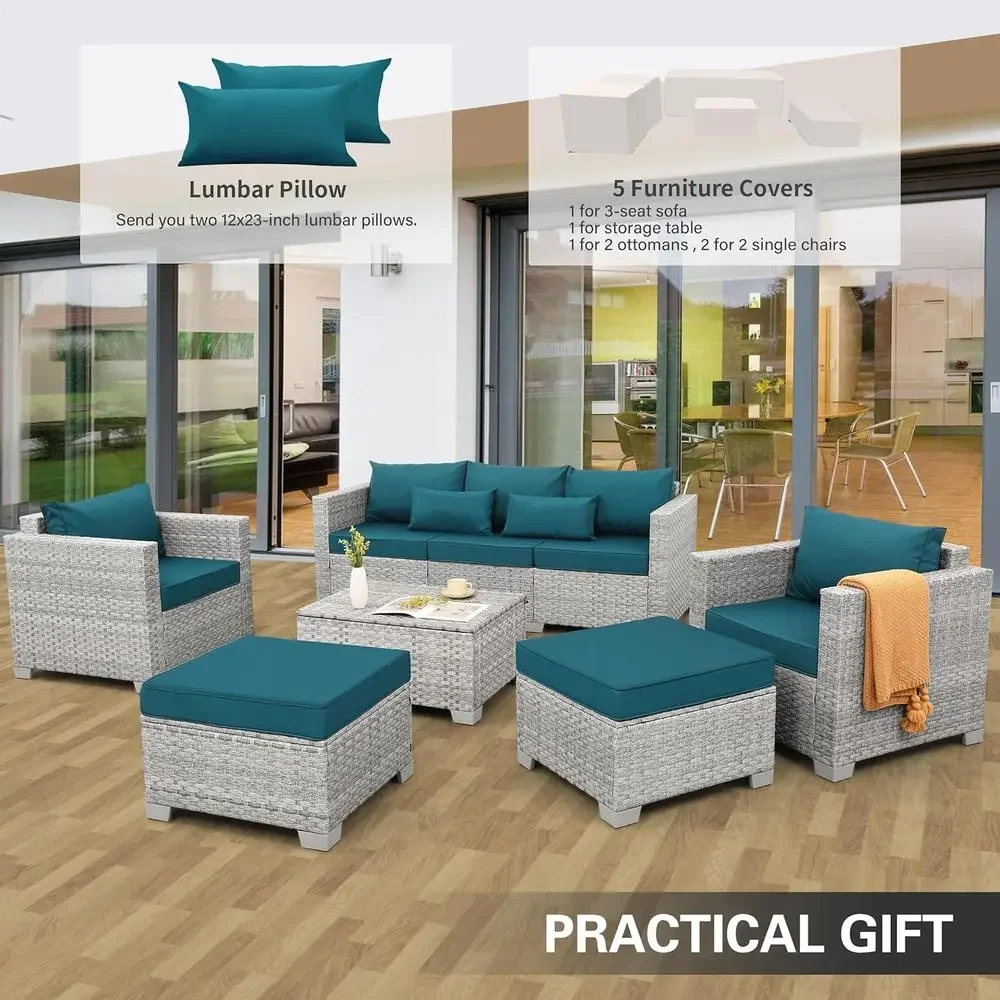 6-teiliges Outdoor-Gartenmöbel – Outdoor Furniture With Storage For Cushions Bewertung und Preis