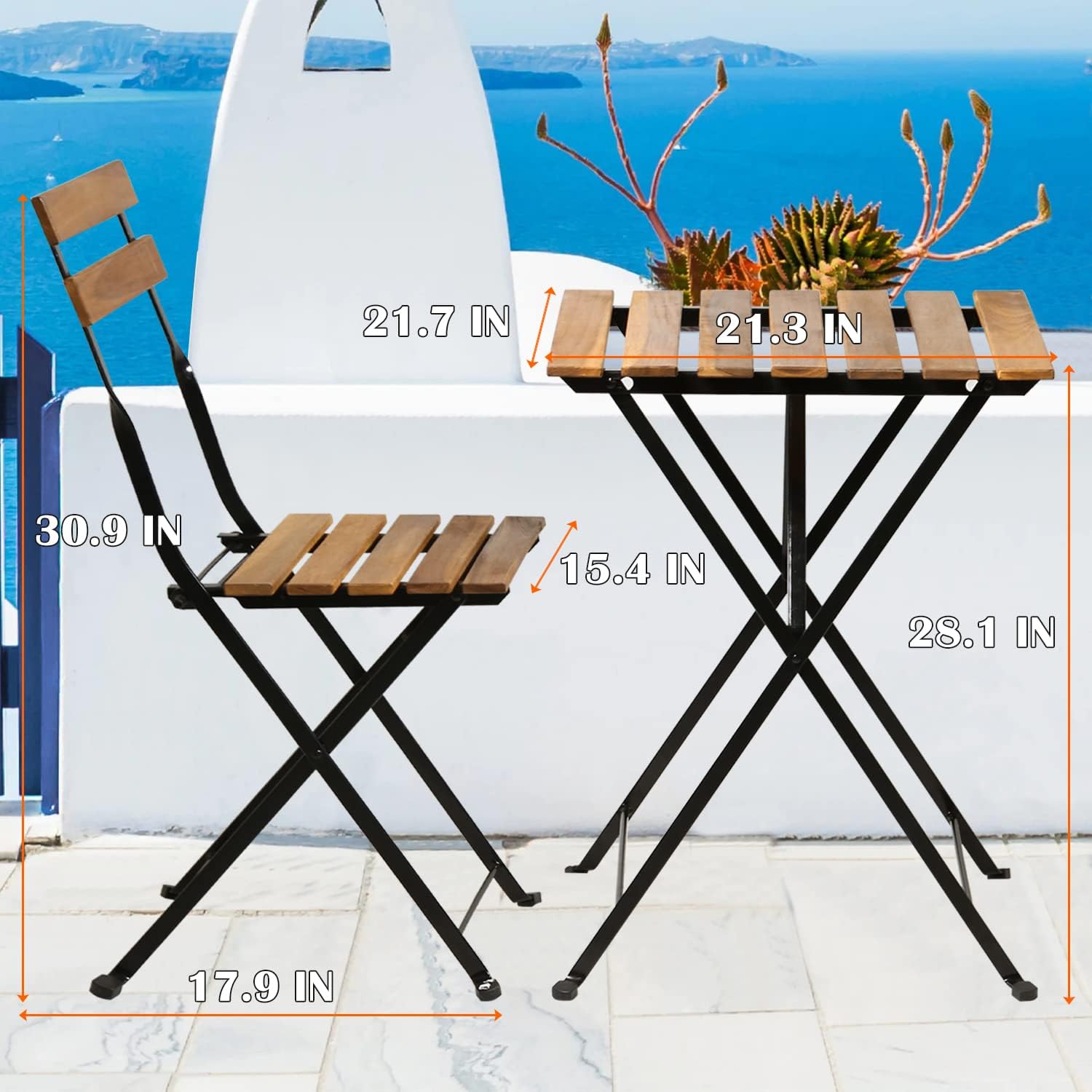 3-teiliges klappbares Bistro-S – Bistro Table Set Bewertung und Preis