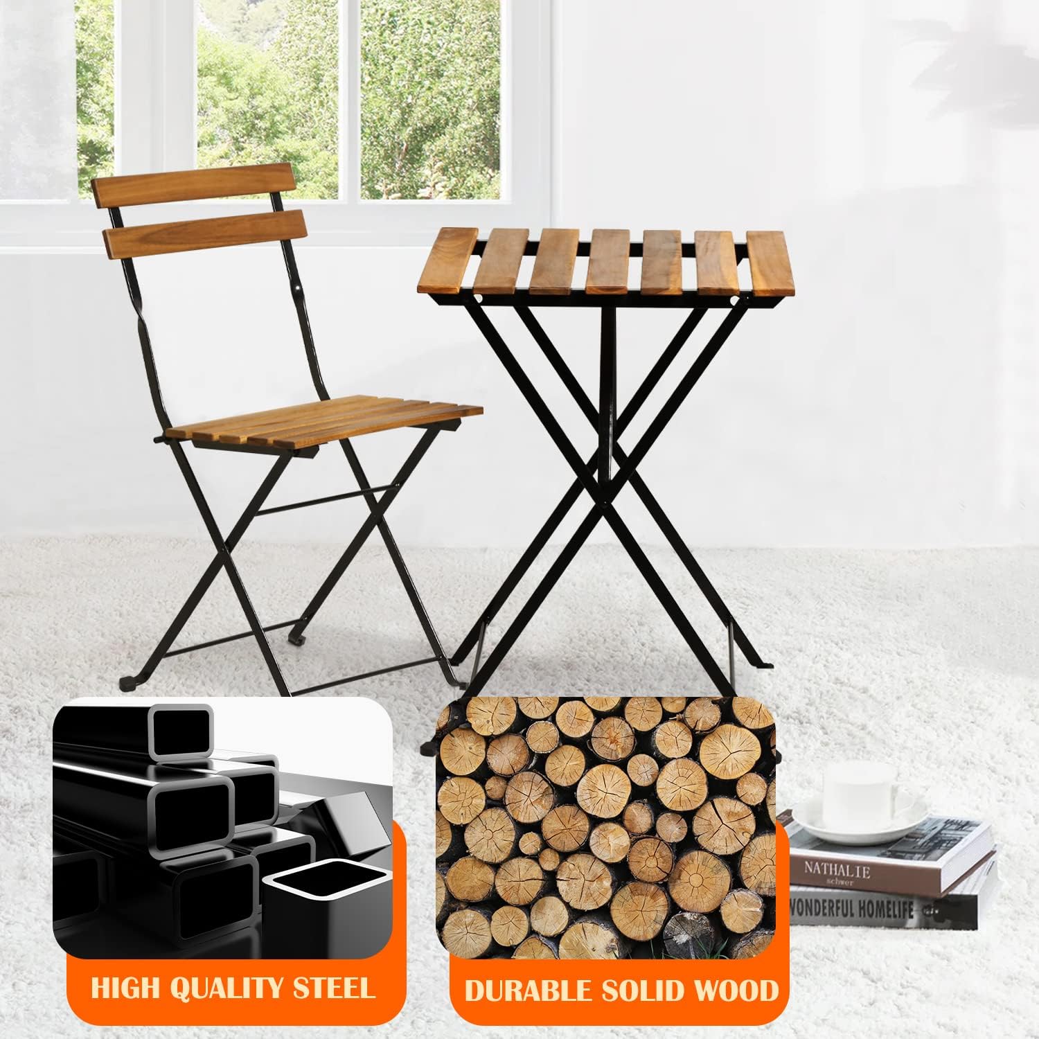 3-teiliges klappbares Bistro-S – Bistro Table Set Bewertung und Preis