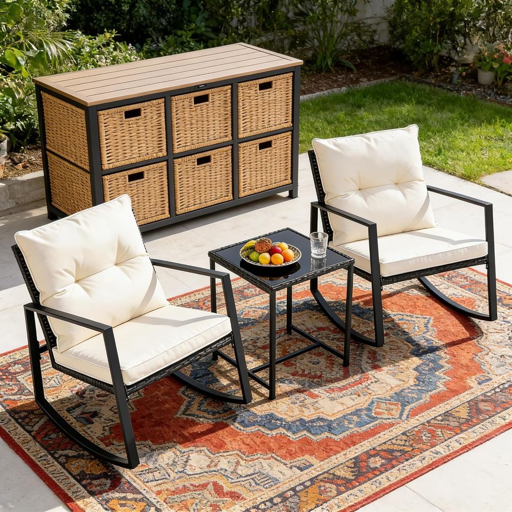 3-teiliges Outdoor-Schaukel-Bi – Bistro Table Set Bewertung und Preis