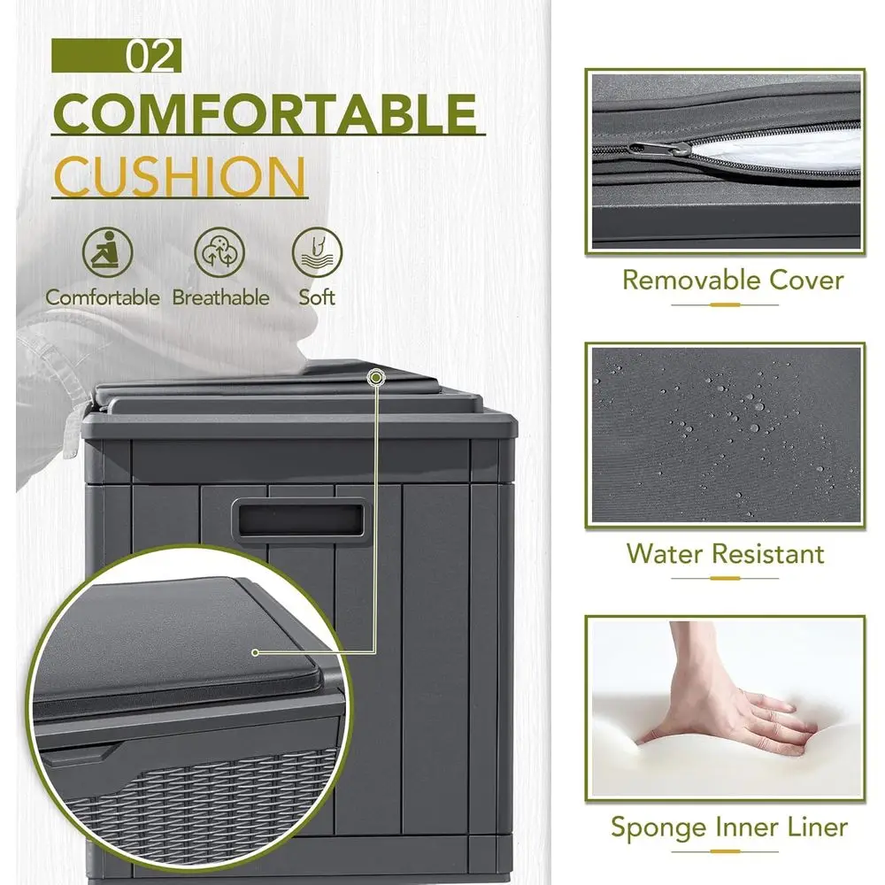 100-Gallonen abschließbare Auf – Outdoor Furniture With Storage For Cushions Bewertung und Preis