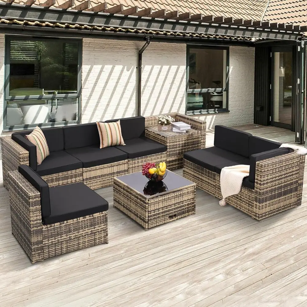 8-teiliges Gartenmöbel-Set aus – Outdoor Furniture With Storage For Cushions Bewertung und Preis