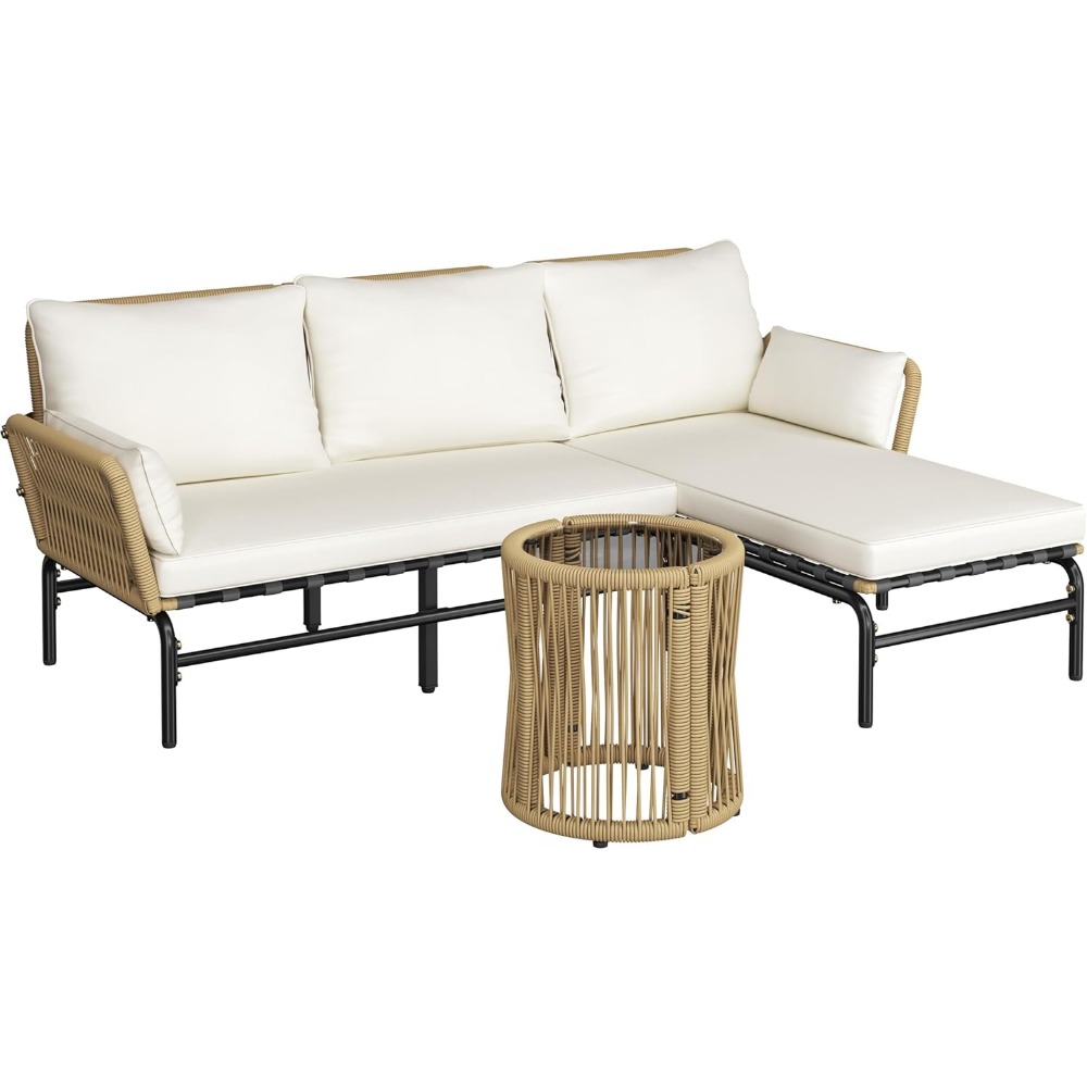 3-teiliges L-förmiges Gartenmö – Outdoor Furniture L Shape Bewertung und Preis