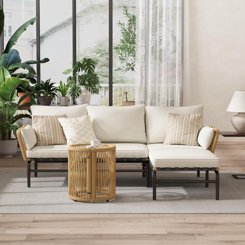 3-teiliges L-förmiges Gartenmö – Outdoor Furniture L Shape Bewertung und Preis