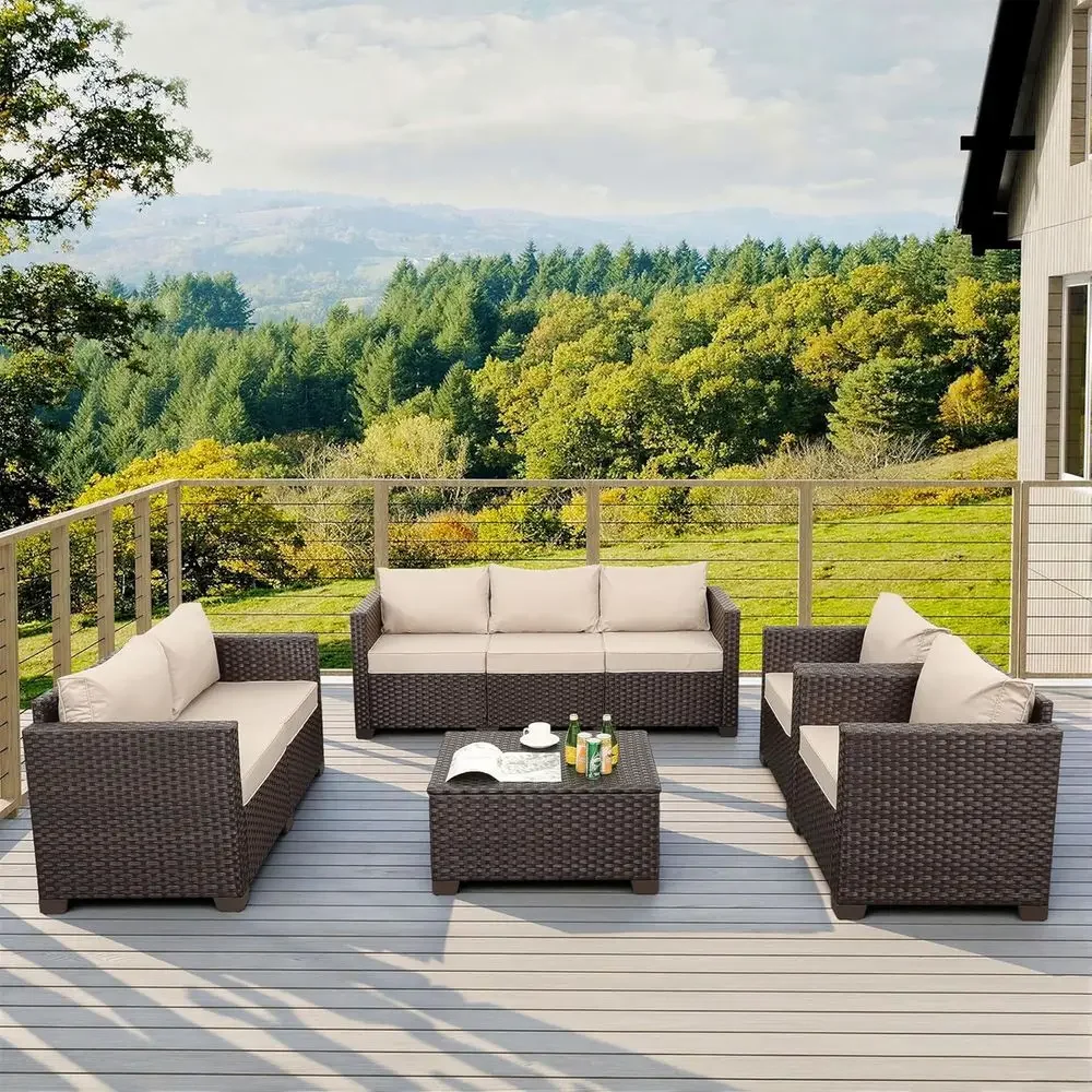 5-teiliges Terrassenmöbel-Set  – Outdoor Furniture With Storage For Cushions Bewertung und Preis
