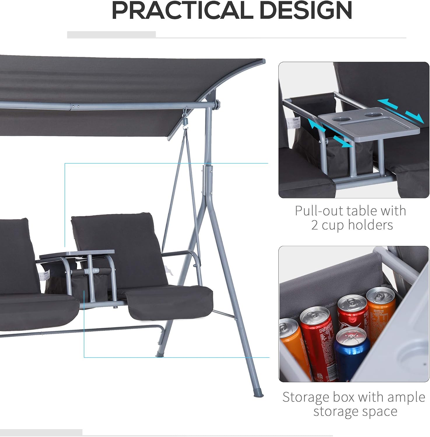 Garten-Schaukelbank für 2 Pers – Outdoor Furniture With Storage For Cushions Bewertung und Preis