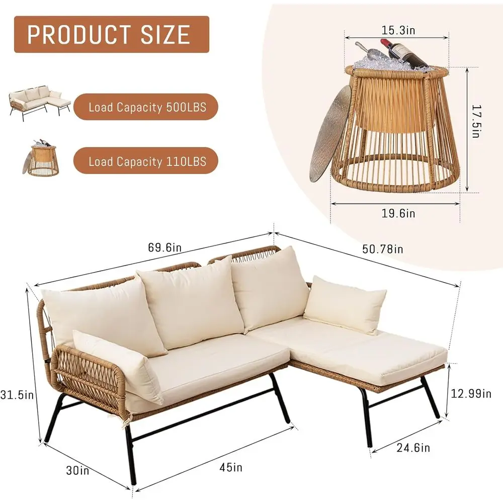 Boho-Stil Gartenmöbel-Set mit  – Outdoor Furniture L Shape Bewertung und Preis