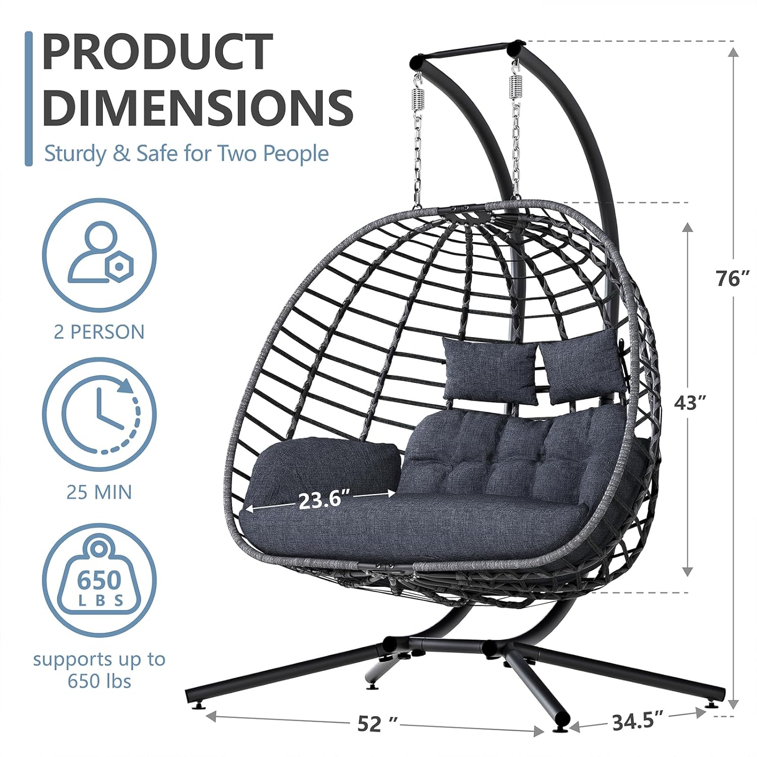 2-Personen-Eierschaukelstuhl m – Hanging Egg Chair Bewertung und Preis