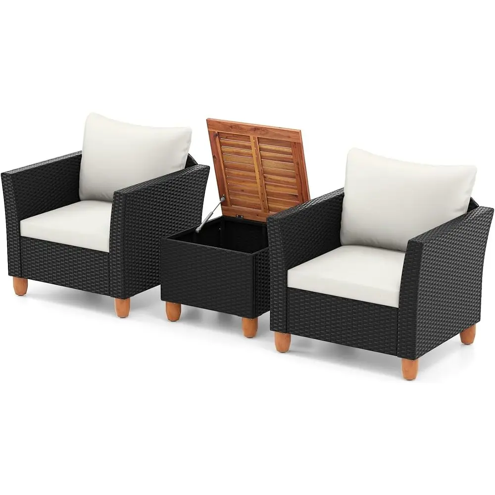 3-teiliges Outdoor-Terrassenmö – Outdoor Furniture With Storage For Cushions Bewertung und Preis