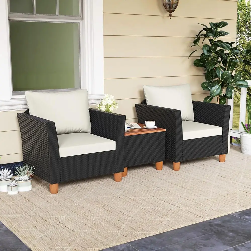3-teiliges Outdoor-Terrassenmö – Outdoor Furniture With Storage For Cushions Bewertung und Preis