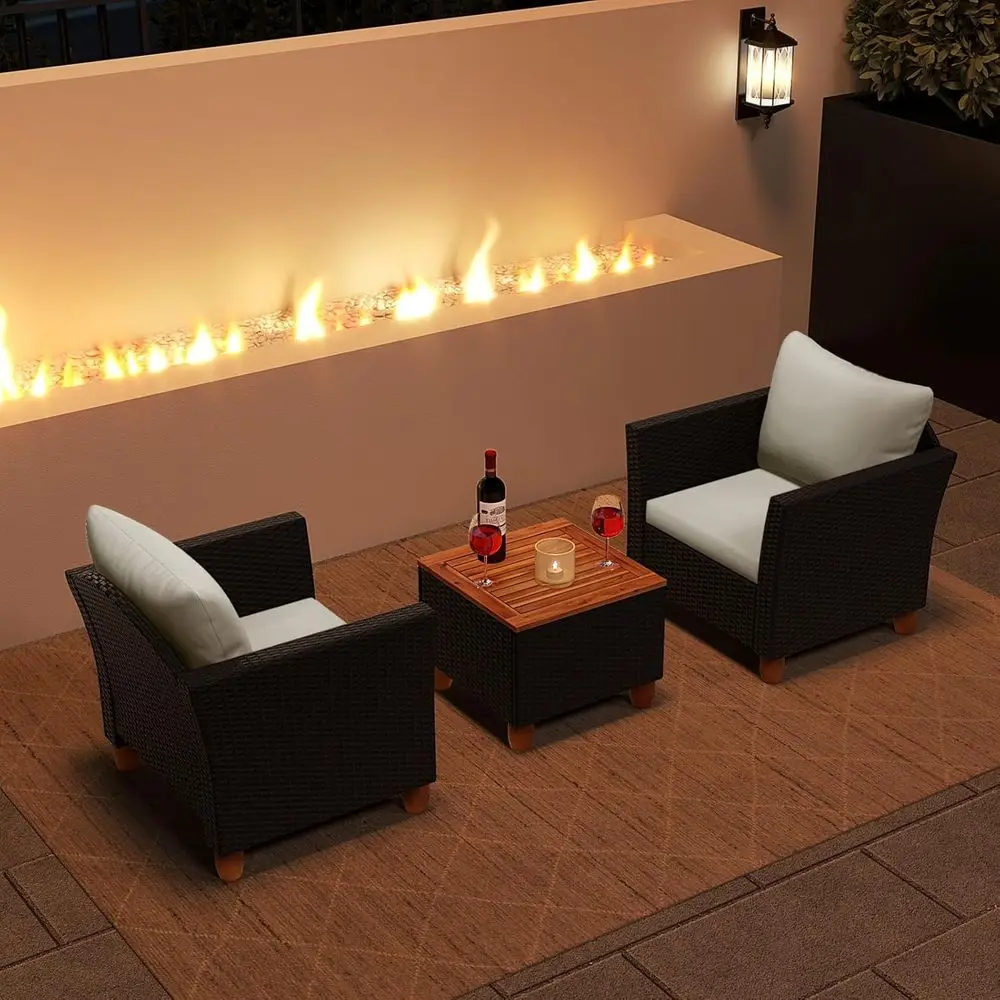 3-teiliges Outdoor-Terrassenmö – Outdoor Furniture With Storage For Cushions Bewertung und Preis