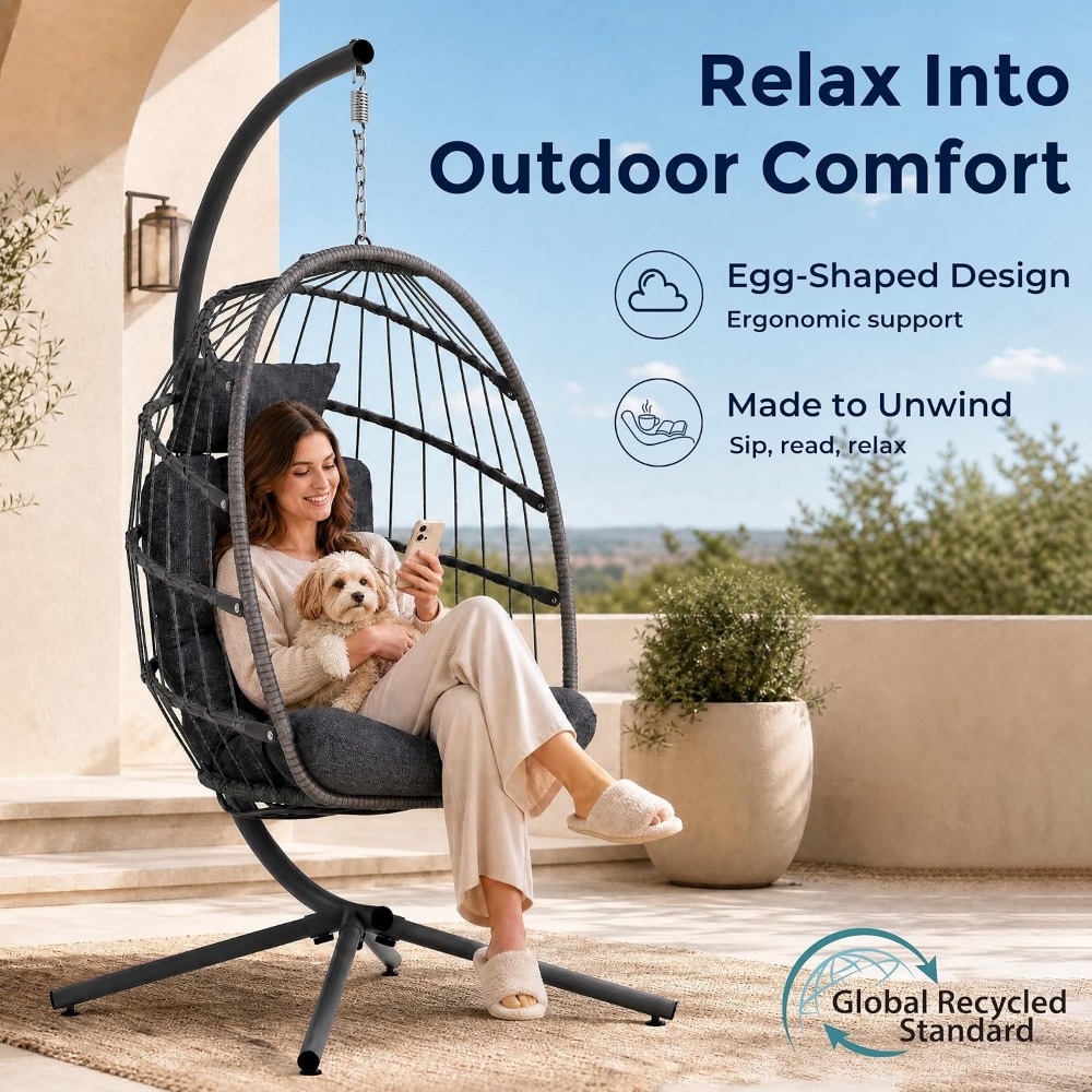 Outdoor-Eierstuhl mit Ständer, – Hanging Egg Chair Bewertung und Preis
