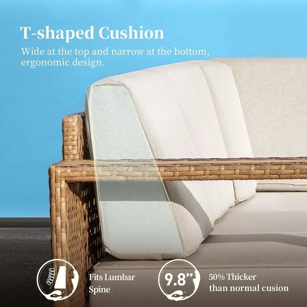 L-förmiges Outdoor-Sofa mit 10 – Outdoor Furniture L Shape Bewertung und Preis