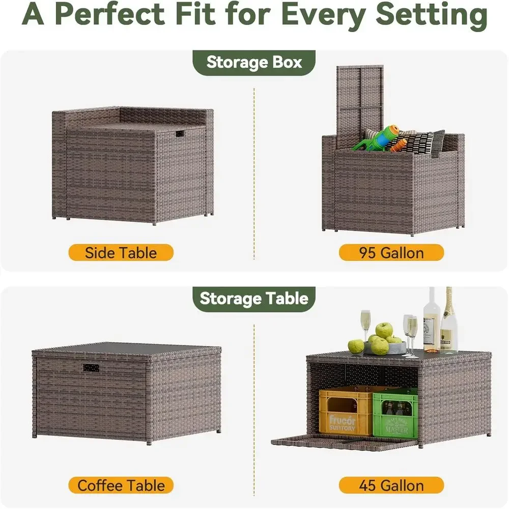 8-teiliges Gartenmöbel-Set aus – Outdoor Furniture With Storage For Cushions Bewertung und Preis