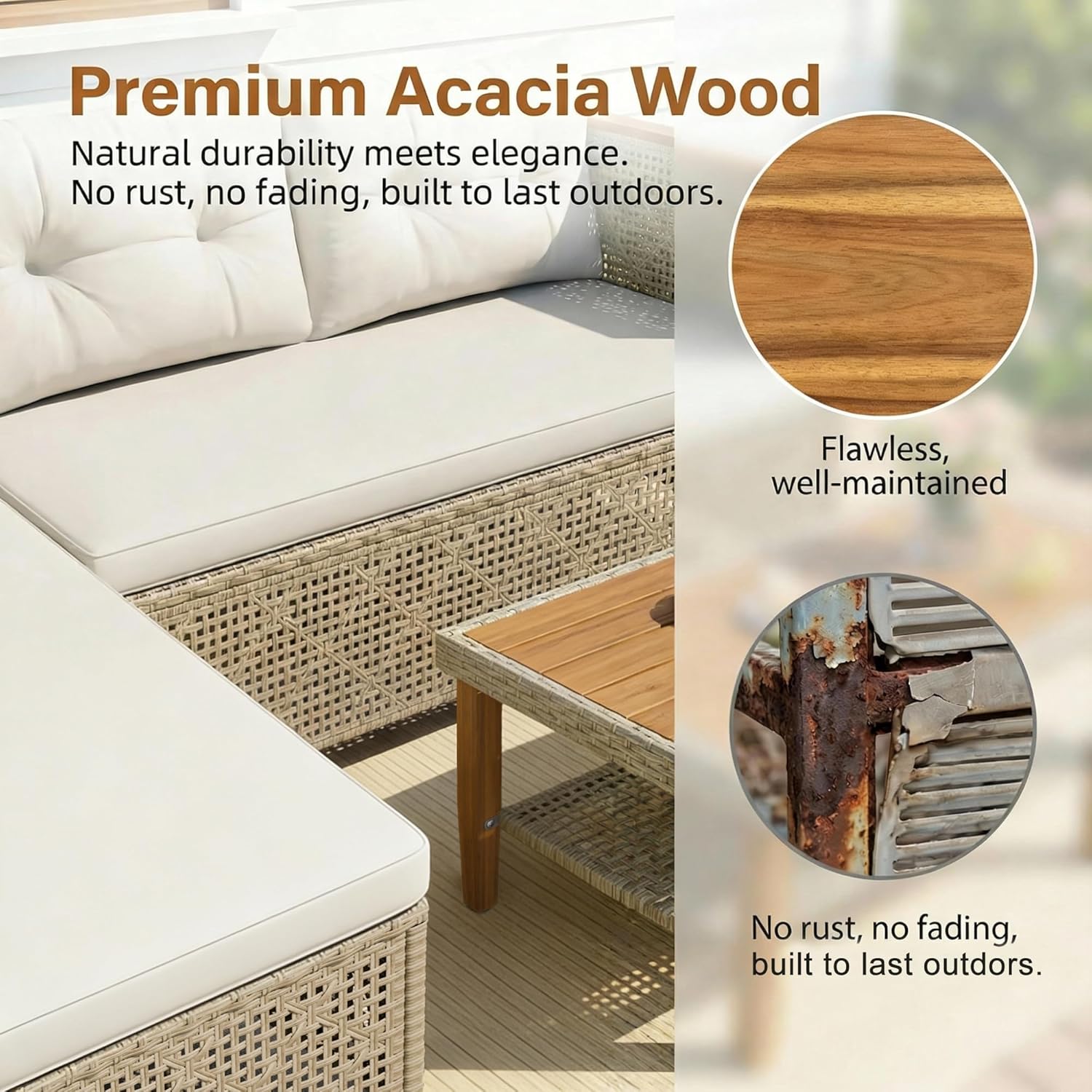 Allwetter-Modulares PE-Rattan  – Outdoor Furniture L Shape Bewertung und Preis