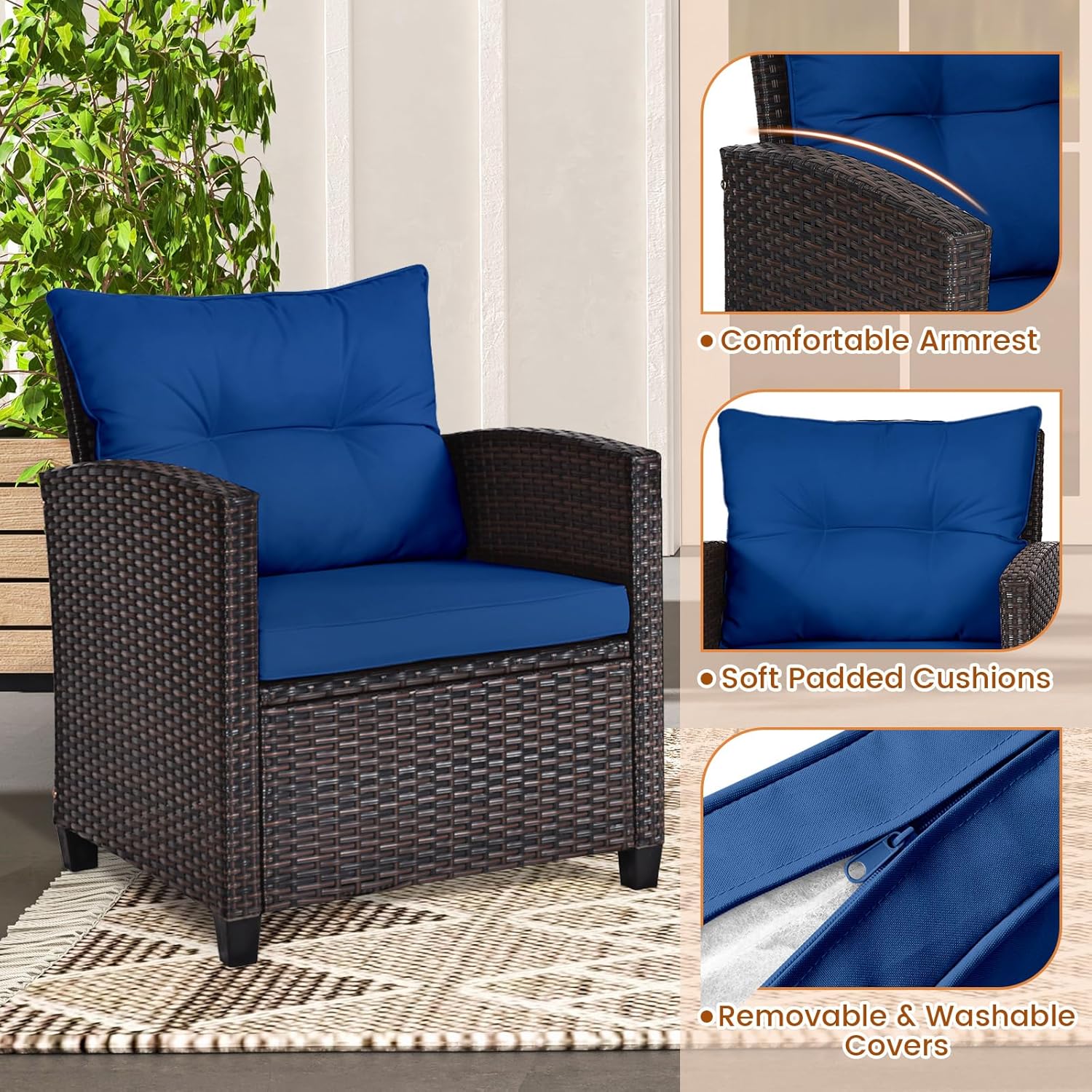 Marineblaues 3-teiliges Bistro – Bistro Table Set Bewertung und Preis
